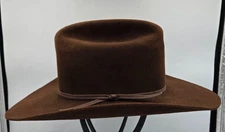 Vintage Stetson 4X Beaver Chocolate Brown Last Drop Rancher Size 6 3/4