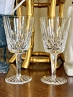 Vintage Waterford Crystal Lismore Set Of 2 Stem Water Goblets Glasses