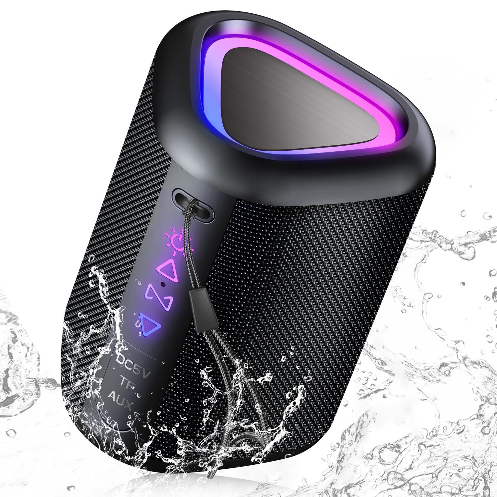 2025 Portable Bluetooth Speaker with LED Lights, Wireless Stereo Sound-image