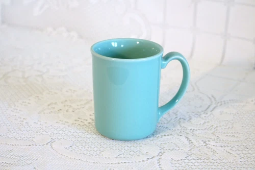 CORNING USA Turquoise Teal Aqua 3 7/8"h Coffee Mugs Set of 3