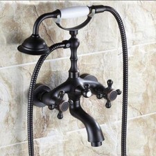 Deck Mount Bathtub Faucet Oil Rubbed Bronze Mixer Tap with Hand Shower Spray Set