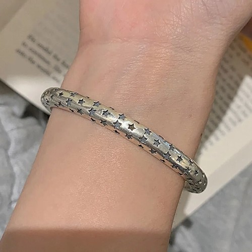 2023 Retro Sterling Silver Cuff Bangle Vintage Twist Women Handmade Bracelet
