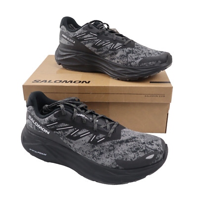  NEW Salomon Men's Aero Glide 2 Running Shoes, Black/Phantom/Ghost Gray 12 US 