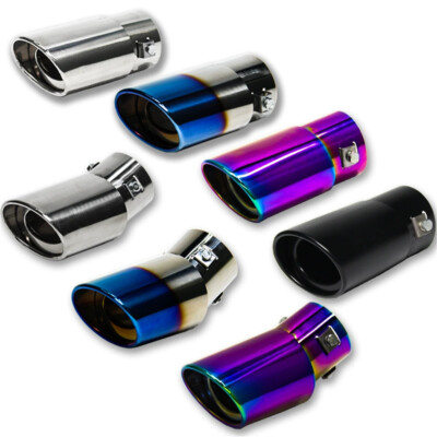 Universal Chrome Stainless Steel Car Rear Round Exhaust Pipe Tail Muffler Tip