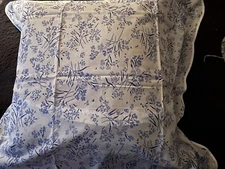 D. Porthault Paris Fleur des Champs Blue Euro Pillow Sham Cotton Voile NWT NEW