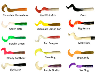 12 inch Curly Tail Grub the Horker Twister Bomb for Lings, Halibut, and Rockfish