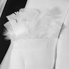 NEW - Men's Genuine White Feather Pocket Square Insert