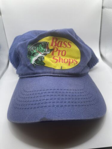 Vintage Bass Pro Shops Blue Trucker Hat Snapback Mesh cap - Picture 1 of 4