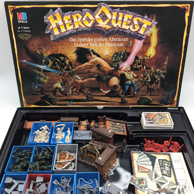   Hero Quest Basisspiel 1989 + Karak Varn 99% Vollständig Unbemalt MB Spiele