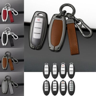 Zinc Alloy TPU Leather Car Key Case Cover For Nissan 370Z Rogue X-Trail Qashqai