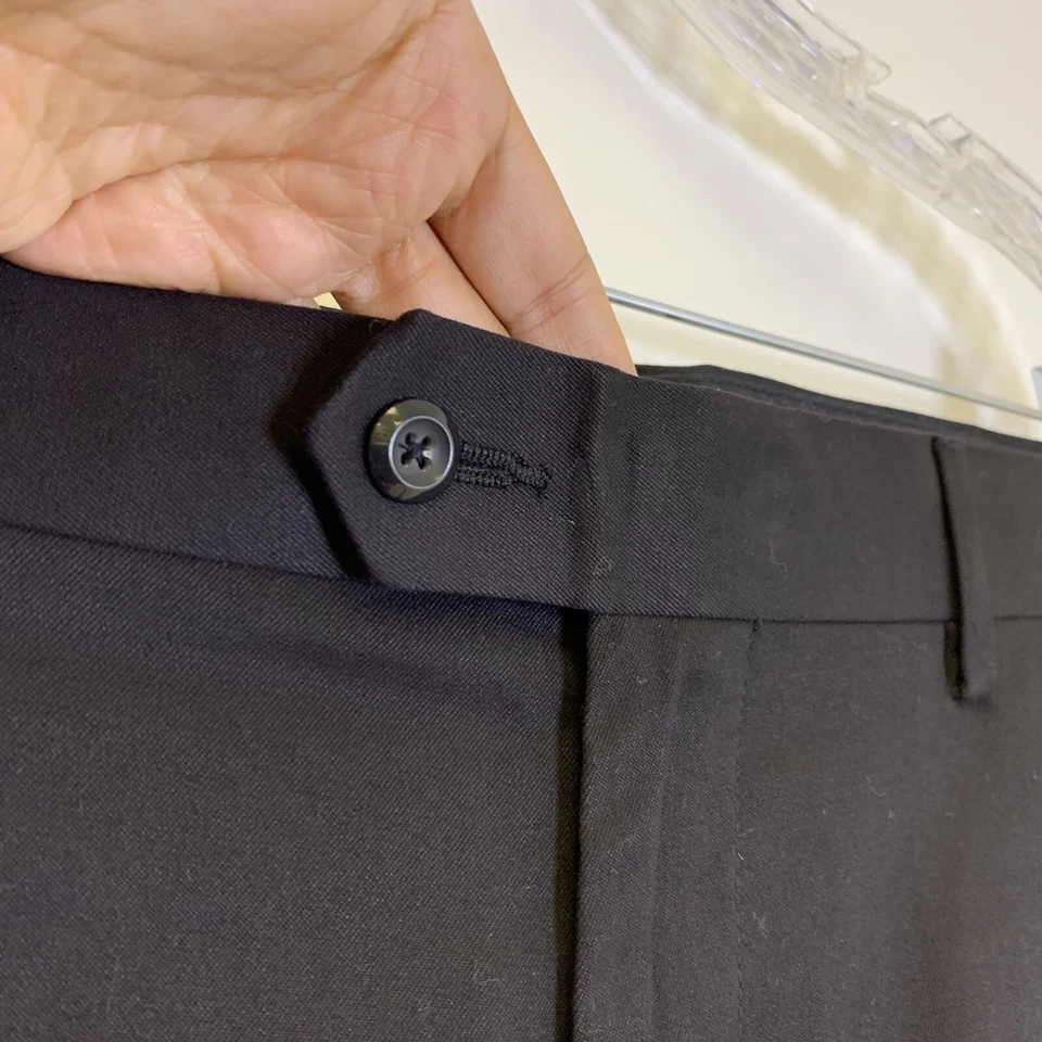 "Vestido chino pantalones delanteros planos para hombre BRANDINI en negro talla 34 x 32"" nuevo #sh3" Foto 4 de 4