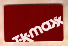 T.K. MAXX ( UK ) White Logo on Red ( 2013 ) Foil Gift Card ( $0 )