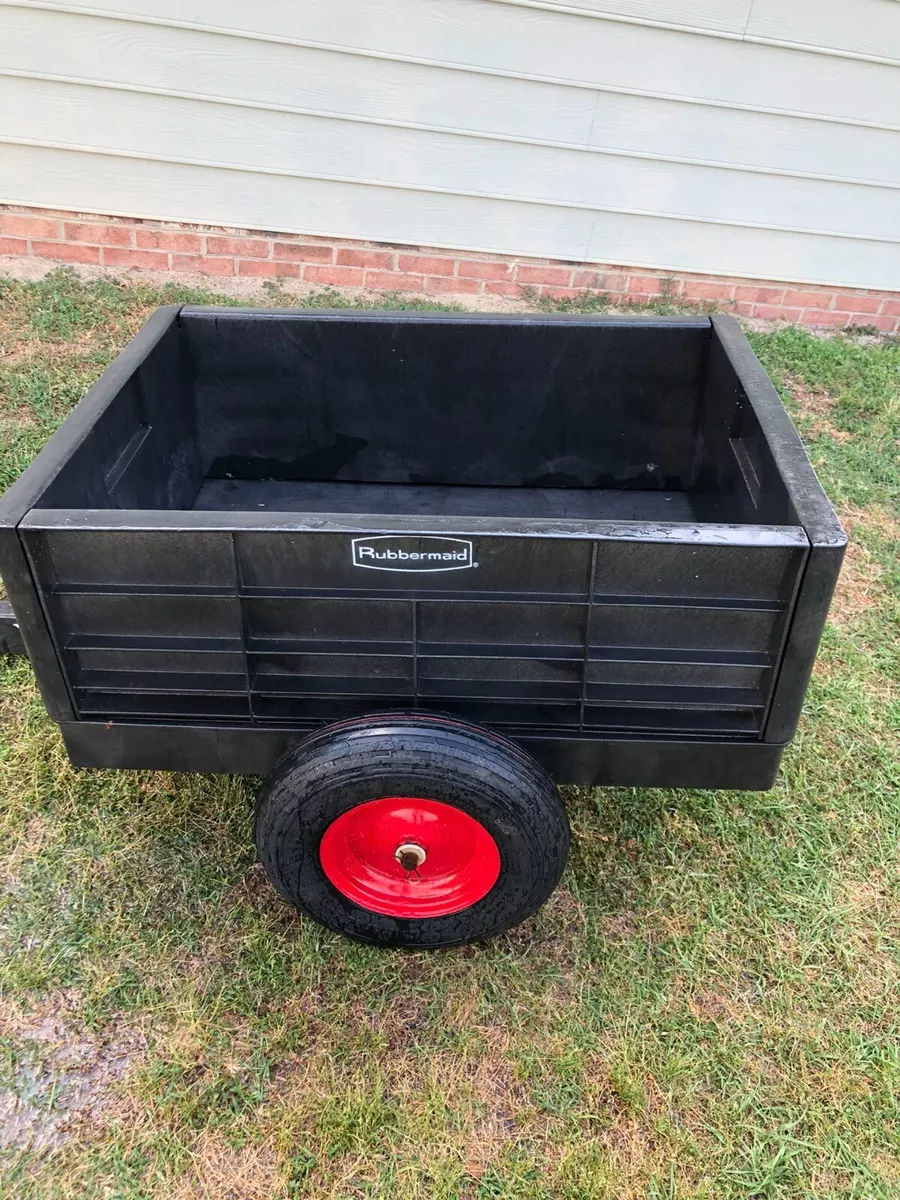 Rubbermaid Tractor Garden Dump Cart heavy duty 750lb capacity w tow bar