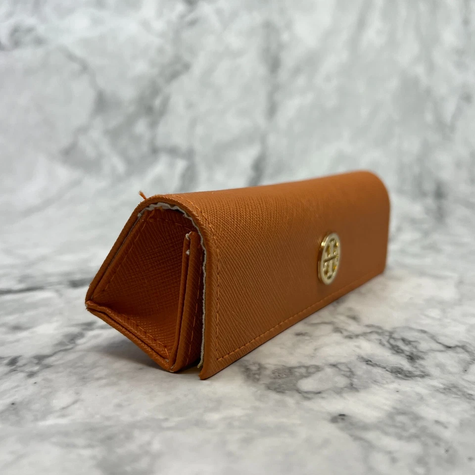 Tory Burch Orange Sunglass Case Eyeglass Pouch Reading Eyeglasses w/Logo - Image 2 of 4