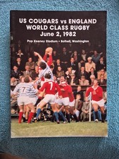 🏉US Cougars USA v England 2 Jun 1982 Washington 🏉RUGBY PROGRAMME