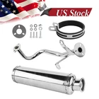 Exhaust System Muffler For GY6 4 Stroke 50cc Silver