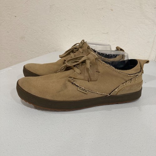 Scarpe sneakers casual comode Cushe Lax uomo 10 marroni tela stringate punta tonda - Foto 5 di 12