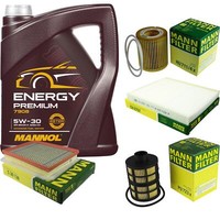 Mann Inspektionspaket 5L Mannol Energy Premium 5W-30 FüR Opel Zafira B 1.9 Cdti