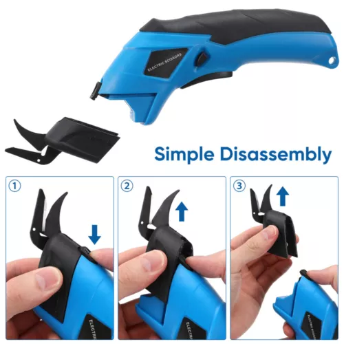 Rechargeable Electric Cloth Fabric Shears Scissors Tailors Cutter with 2 Blades - Picture 3 of 12