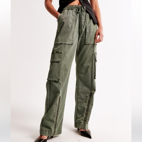 Abercrombie & Fitch Baggy Cargo Pull-On Pant Green XLS NWT - Picture 12 of 12