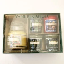 NEW 5 pc Yankee Candle Gift Set Holiday Winter Scents 4 votives, 1 Jar Variety