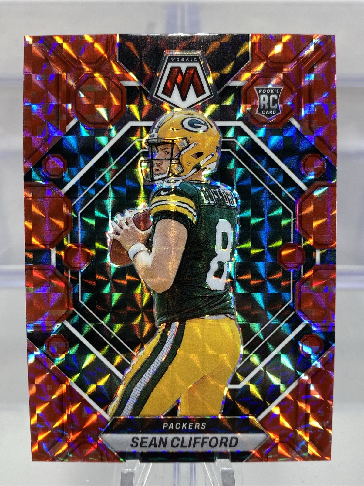 2023 Panini Mosaic Red Mosaic Prizm #361 Sean Clifford Rookie RC