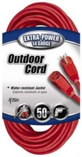 Southwire 2408SW8804 14/3 Heavy Duty Red Outdoor Extension Cord: 50 Feet