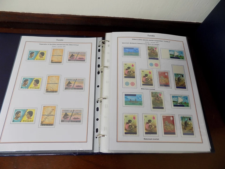 SELLOS DE TUVALU 1976-2022 ENORME COLECCIÓN EN 10 ÁLBUMES BIEN RELLENOS Foto 2 de 4