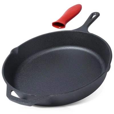 Gusseiserne Bratpfanne 30 cm mit Silikonabdeckung, Gusseisen-Artikelnummer 19903 - Bild 1 von 4