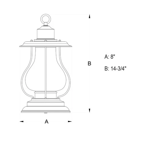 Dockside 1-Light Outdoor Pendant in Coastal and Lantern Style 14.75 Inches Tall - Picture 4 of 5