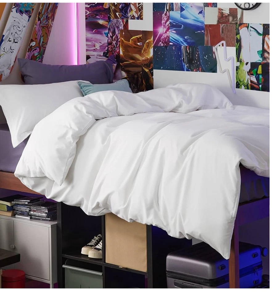 Funda nórdica 200 hilos blanca 60 algodón/40 poliéster (tamaño: doble 66 x 90) Foto 2 de 4