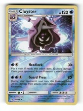 Cloyster Raro SM Base Set 34 Holograma Inverso Ligeramente Jugado