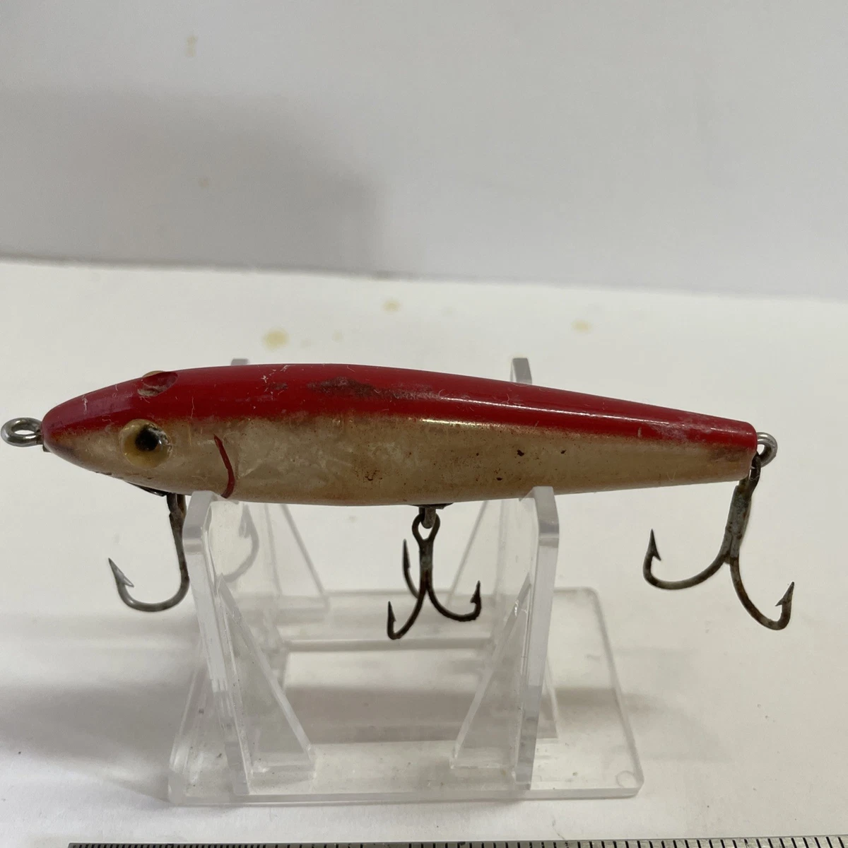 VINTAGE Leurre Pêche L&S Mirrolure 52M – 11 Cm Tête Rouge Ventre Blanc (USA)