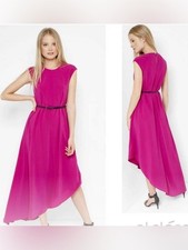 Ted Baker Fuchsia High Low Sleeveless Asymmetric Romantic Wedding Party Dress M