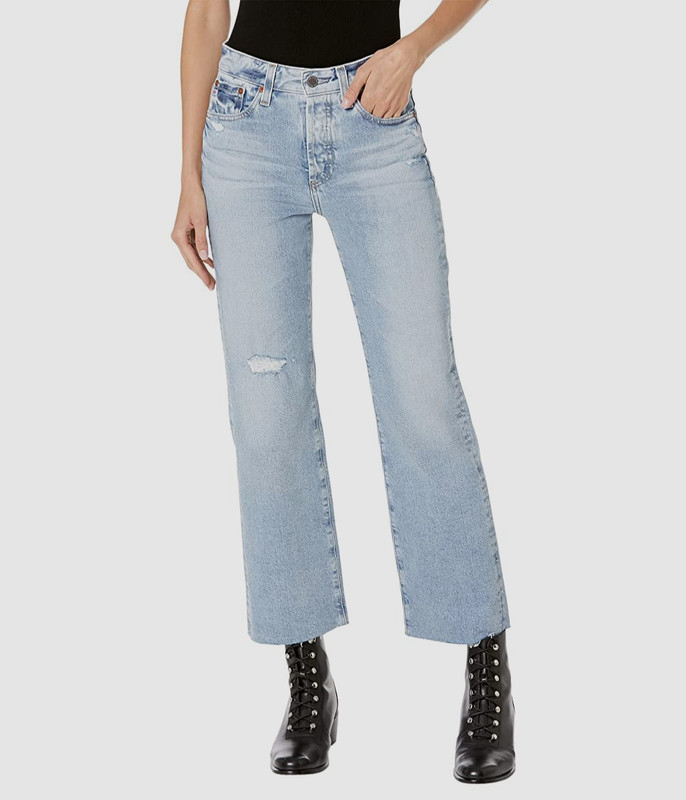AG Jeans Size 31 Regular NWT Kinsley 360° Contour High Rise Pop Crop Blue $220