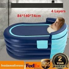 Inflatable Bathtub Adult PVC Folding Portable Blow Up Bathtub Warm Bath Tub+Pump