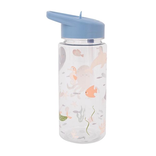 Kids Patterned Plastic Drinks Bottle Flip Straw Water Juice School Sports 500ml