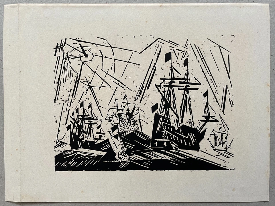 Lyonel Feininger Orig. Holzschnitt 1918- Hansaflotte - Expressionismus - Bauhaus - Bild 4 von 4