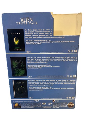 Alien Triple Pack (DVD, 2008, 3-Disc Set) factory Sealed - Picture 4 of 5
