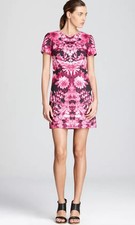 Michael Kors Pink Kew Garden Floral Print Shift Mini Dress Size 8 Summer Wedding