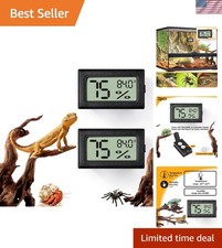 Digital Reptile Thermometer  Humidity Gauge Set   2 PCS for Reptile Tanks