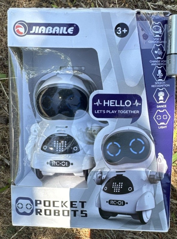 Pocket Robot White Color Toy Voice Conversation Dance And Light