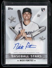 2022 Topps #BSA-NF Nick Fortes Baseball Stars Autographs