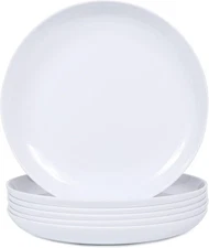 Webbylee Melamine Pasta Plates - 6pcs 10inch Dinnerware Dishes Set 