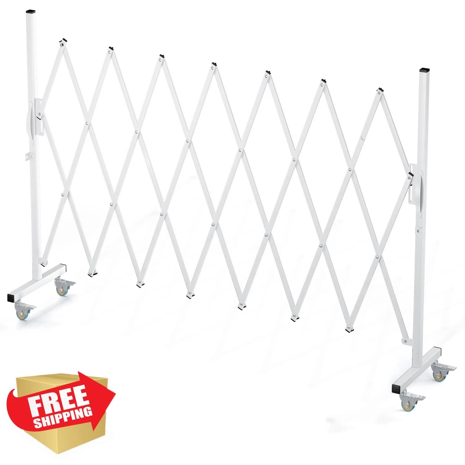 WEWORTH White Expandable Barricade Gate 82" Metal Security Fence