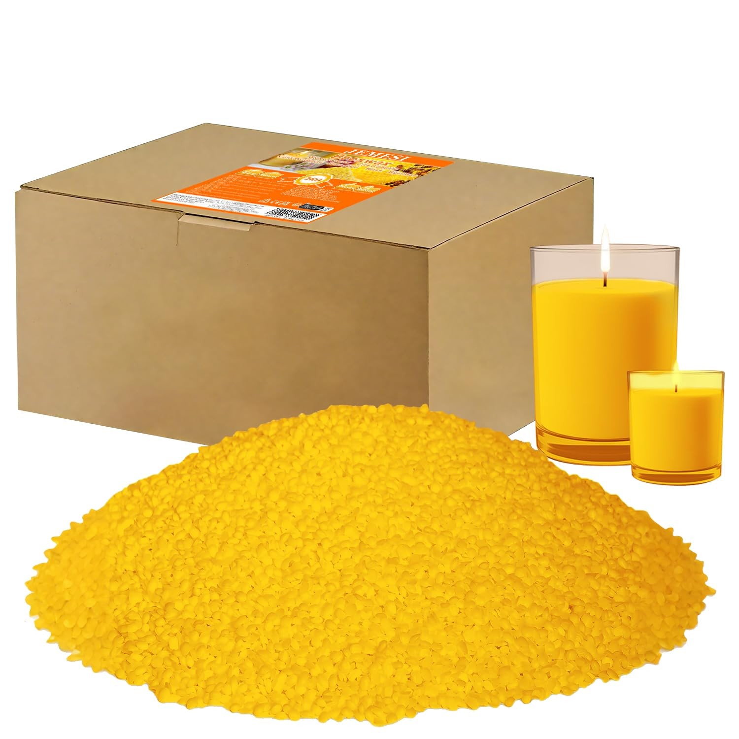 Cire d'abeille pastilles 2kg naturelle pure bougie cosmétique beewrap
