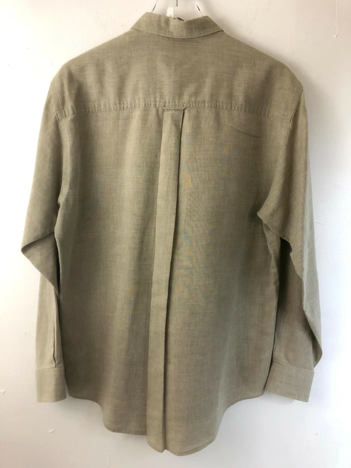 Club Room Men's Button Up Linen Cotton Blend Shirt Size Medium Wrinkle Resistant - Image 2 of 4