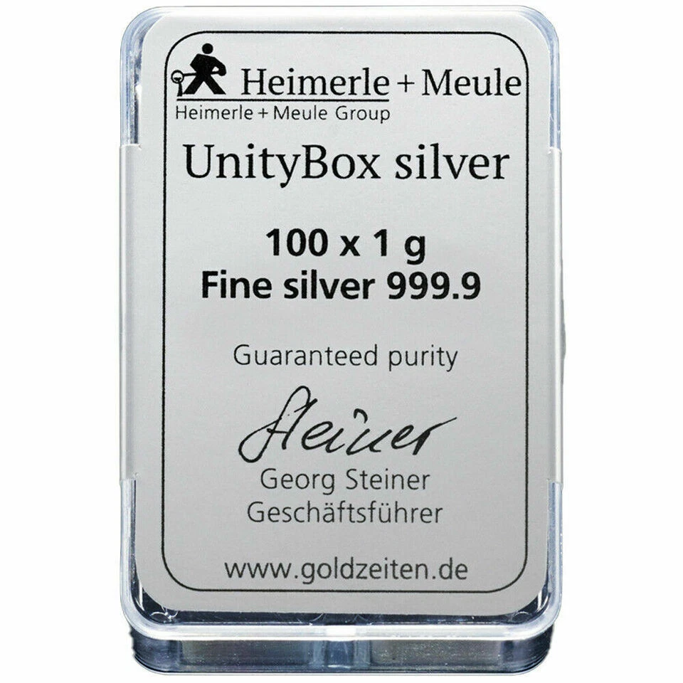 25 Stück 1gr Silberbarren lose aus meiner Heimerle & Meule Unity Box nr. 1c - Bild 2 von 3