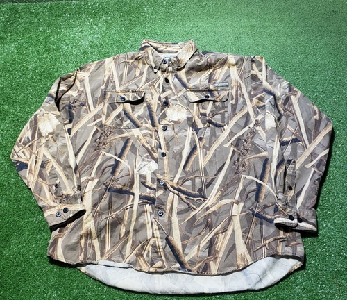 Men's Vintage Columbia DH Marsh Camo Button Down Men's Size XXL  2XL Hunting - Picture 1 of 7