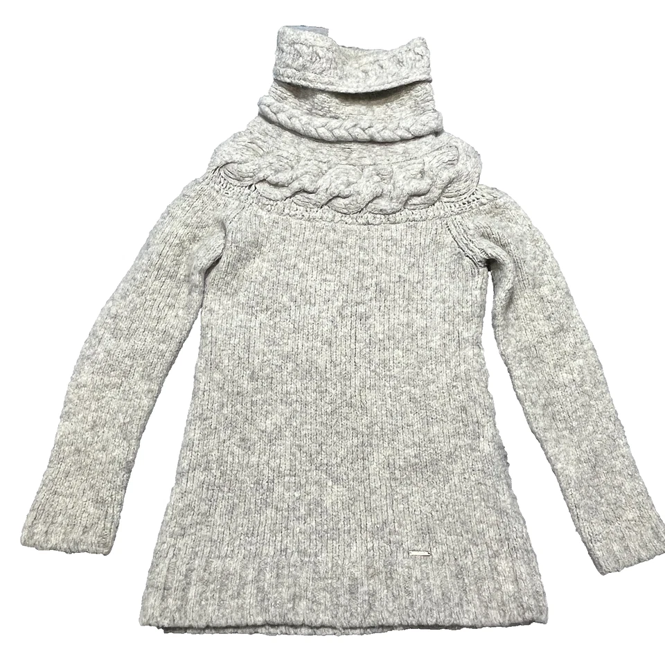 Vestido Suéter Diesel Para Mujer Pequeño Gris Lana Alpaca Chucky Tejido Cuello Alto Foto 2 de 4